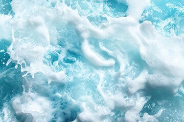 Obraz premium An impressive view of turquoise ocean waves rolling in, showcasing lively foamy crests that highlight the ocean's refreshing allure and vitality.