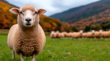 Obraz premium A group of sheep.