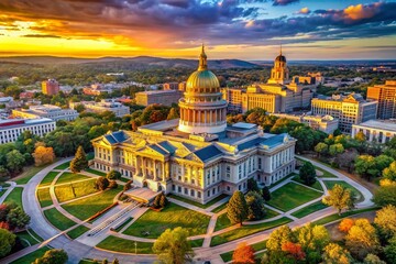 Fototapeta premium Aerial View: Collection of USA State Capitol Buildings - Stunning Architectural Photography