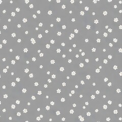 Seamless charcoal small floral elements wallpaper Generative AI 