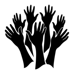 Hopeful Hands vector silhouette