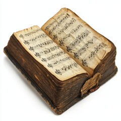 Open Music Book with Sheet Music &ndash; Musical Notation, Classical Inspiration, Music Education, and Creative Arts