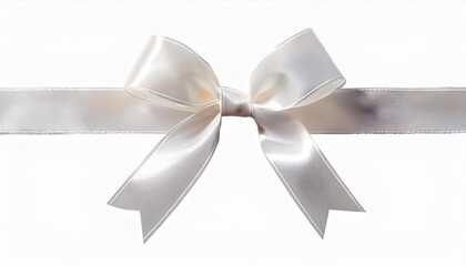 Elegant White Satin Bow with Glossy Finish on Matching Ribbon Background for Wedding Invitations, Gift Wrapping, or Decorations