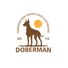 Silhouette Doberman Dog Logo Vector Design