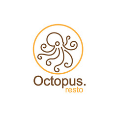 Simple Modern Octopus Squid Tentacles with Minimalist Style Logo Vector Design