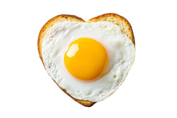 Fried egg on heart shaped toast, perfect for romantic breakfast