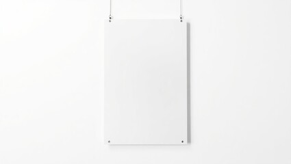Blank White Poster Hanging On A White Wall