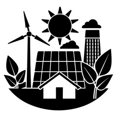 Renewable Energy vector silhouette