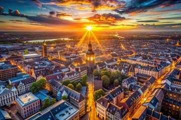 Obraz premium Aerial View Eureka Moment: Discovery, Innovation, Breakthrough, Success, Celebration