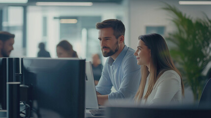Group of business people and software developers working as a team in the office