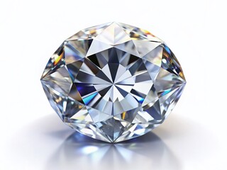 Fototapeta premium Aerial View of a Single Diamond on Pristine White Background