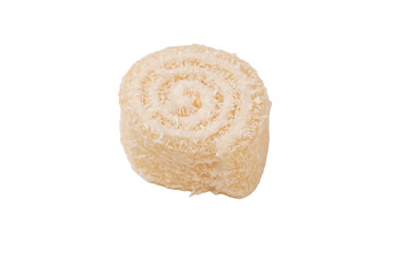Coconut candy roll isolated on a white background.