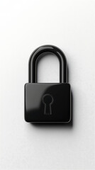 Naklejka premium sleek black padlock sits on a white background symbolizing security privacy data protection and digital safety Its simple design emphasizes the importance of safeguarding sensitive information
