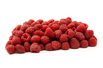 Tasty fresh raspberry isolated on a white background. Top view.