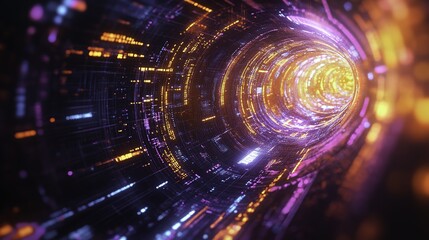Obraz premium Abstract futuristic background featuring neon lights 