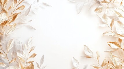 Luxury botanical gold wedding frame elements on white background. Set of polygon shapes, glitters, eucalyptus leaves, leaf branches. Elegant foliage design for wedding, card, invitation, greeting.