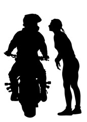 Old sport bike on white background