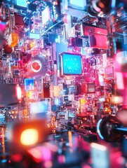 Obraz premium Background conceptual image of digital 3d icons