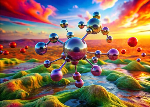 Aerial View of Chromic Acid Molecule Structure - 3D Molecular Model
