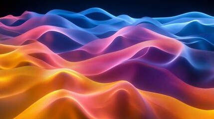 Fototapeta premium Vibrant Waves Colors Abstract Flowing Shapes Gradient Light