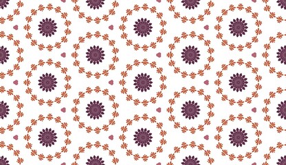 Earthy Bohemian Floral and Geometric Seamless Pattern.