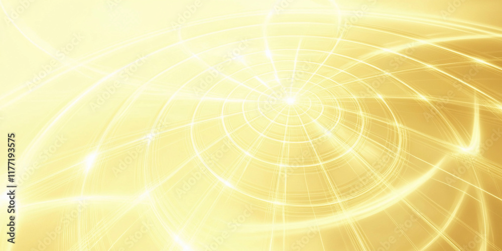 Poster bright golden abstract pattern with radiating lines