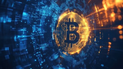 Blockchain technology futuristic hud background with world globe and blockchain polygon peer to peer network. Global cryptocurrency fintech business and finance banner concept. Low poly design.