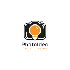 camera photography Idea logo design icon and vector template
