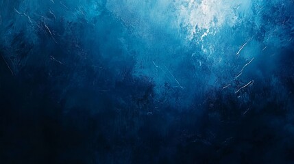 Deep Blue Oceanic Abstract Art, Textured Dark Blue Painting, Underwater Atmosphere