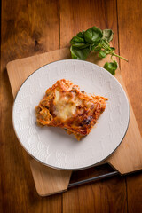 parmesan melanzane lasagna, traditional italian recipe