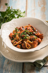 pasta with octopus ragout traditional italian recipe