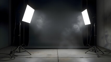 Studio Lighting Setup Dark Room Soft Light Photo Shoot Background