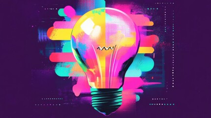 Vibrant Abstract Lightbulb Art Design