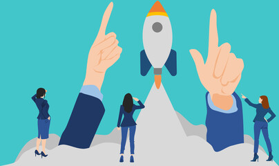 新規事業を始めるビジネスウーマンのイラスト