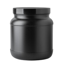  Black Plastic Jars isolated on white background