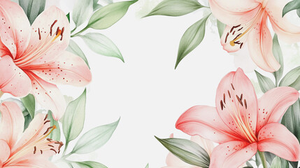 Fototapeta premium wedding invitation card background vector. Minimal hand painted watercolor botanical flowers texture template background. Design for wedding, vip cover, poster, rsvp moderncard.Valentine's Day