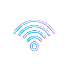 Stylized wireless internet symbol in vibrant colors for digital connection., isolated on a transparent background.