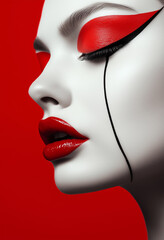 Obraz premium Fashion Magazine Cover Featuring Beautiful Woman Model with Unique Looks and Styles