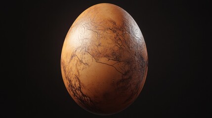 A large egg with a brown shell