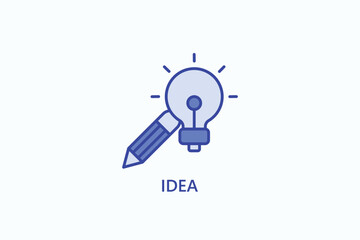 Idea isolated vector, icon or logo sign symbol illustration