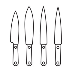 set of kitchen knifes