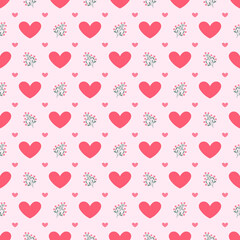 Valentine's Day Seamless Pattern, Pink and White Seamless Pattern, Digital Paper for Backgrounds