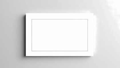Minimalist blank white card on light gray background