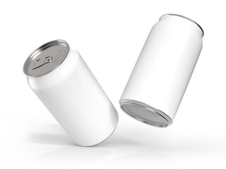3D realistic aluminum metal beverage products packaging container. For presentation branding juice, beer, energy, cola, soda, coffee, cocktail or drink can mockup blank template isolated on background