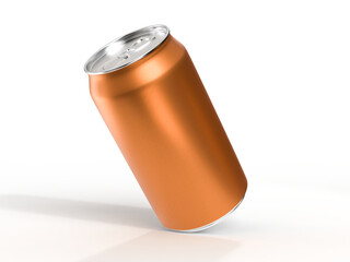 3D realistic aluminum bronze metallic beverage products packaging container. For presentation branding juice, beer, energy, cola, soda, coffee, cocktail or drink can mockup isolated on background