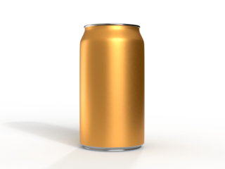 3D realistic aluminum gold metallic beverage products packaging container. For presentation branding juice, beer, energy, cola, soda, coffee, cocktail or drink can mockup isolated on background