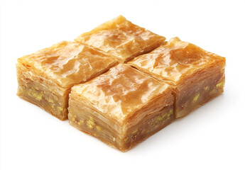Square baklava with pistachio sprinkles