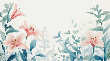 Obraz premium wedding invitation card background vector. Minimal hand painted watercolor botanical flowers texture template background. Design for wedding, vip cover, poster, rsvp moderncard.Valentine's Day