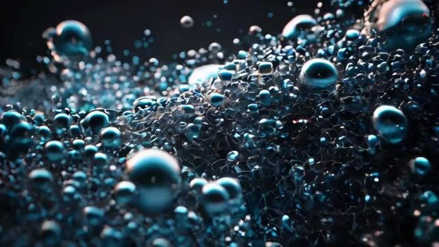 Massive amounts of spheres flowing perfect harmony, data stream network abstract, gradually expanding shrinking as they move, 4k High-Quality Technology background animation video