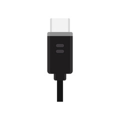 USB type c connector flat vector design on white background